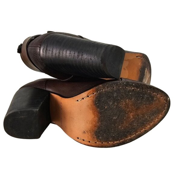 Rag Bone Harrow Ankle Boot Size 35 US 4.5 Brown Pebble Leather 3.5" Heel - Picture 10 of 10